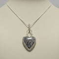 Natural Grey & White Rock Wrapped in Silver Copper Wire (2.5")