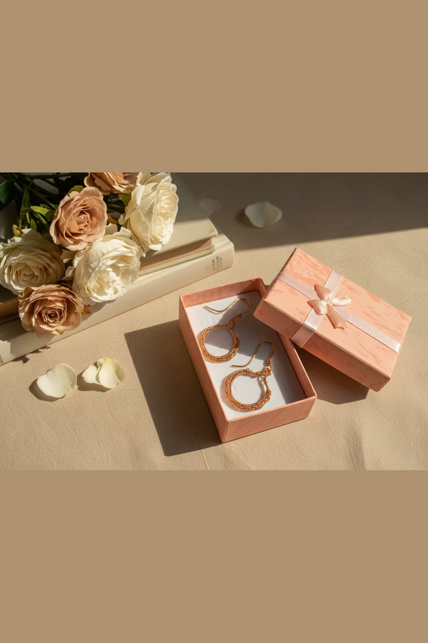 Handmade Copper Wire Wrapped Hoop Earrings | Artisan Boho Hoop Earrings | Lightweight Statement Jewelry Gift