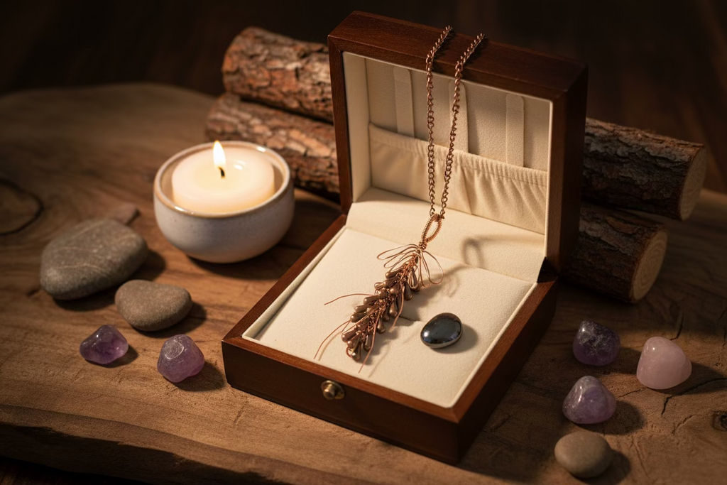 Handcrafted Copper Wheat Pendant Necklace – Nature-Inspired Artisan Jewelry | Rustic Boho Gift for Her