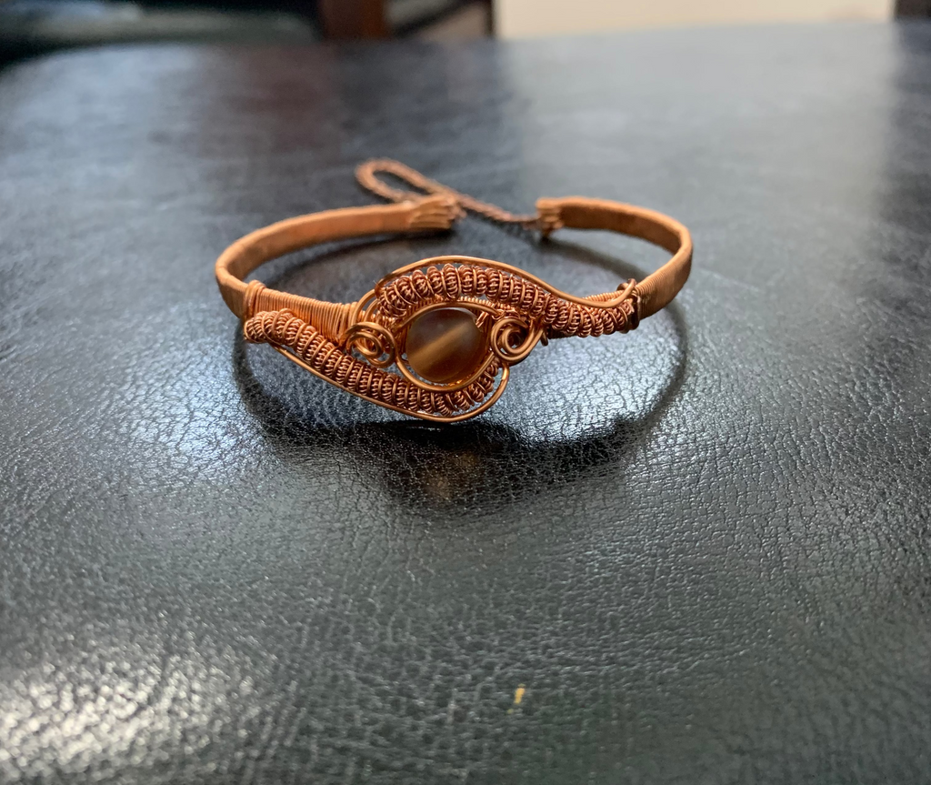 Golden Gaze Copper Cuff Bracelet