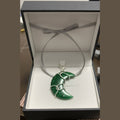 Resin Crescent Moon Pendant – Silver-Colored Copper Wire Wrapped (4 cm)