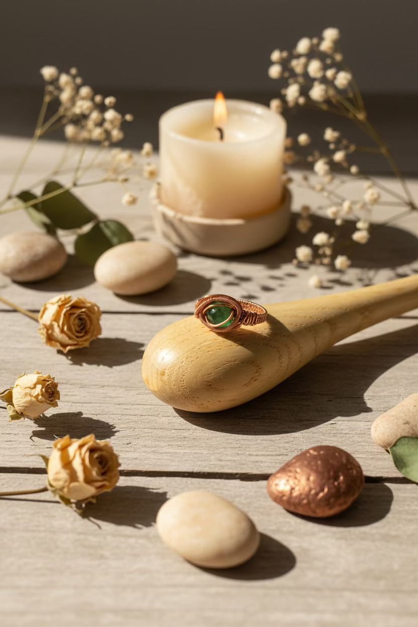 Green Aventurine Copper Wire Wrapped Ring – Adjustable Handmade Gemstone Ring (Sizes 6–9)