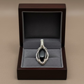 Black Cabochon Pendant – Silver-Toned Copper Wire Wrapped (4 cm)