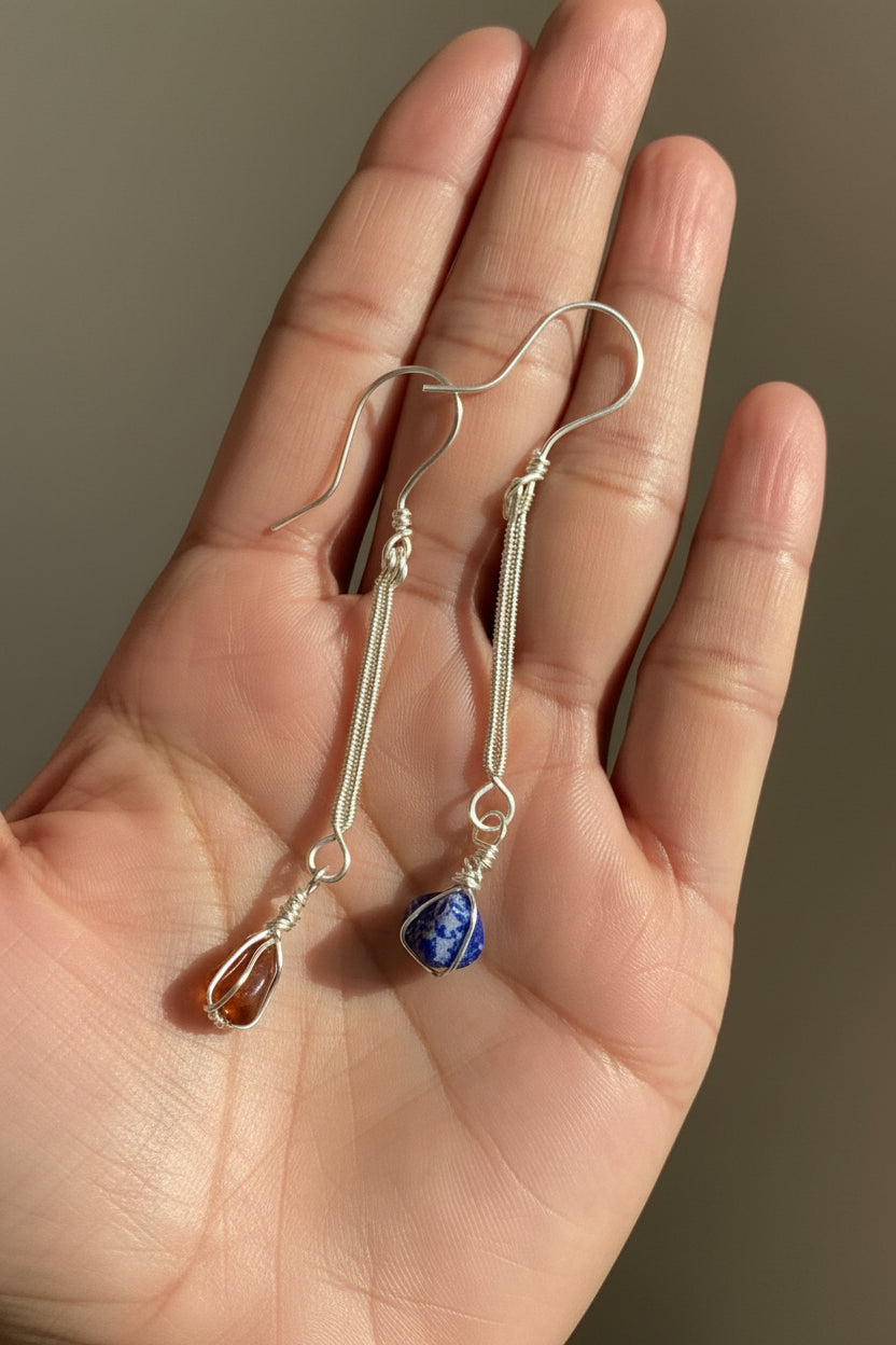 Custom Wire-Wrapped Earrings | Transforming Customer Stones into Handmade Jewelry