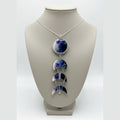 Celestial Moon Phase Necklace – Resin Galaxy Pendant in Wire Wrap (7” Statement Necklace)