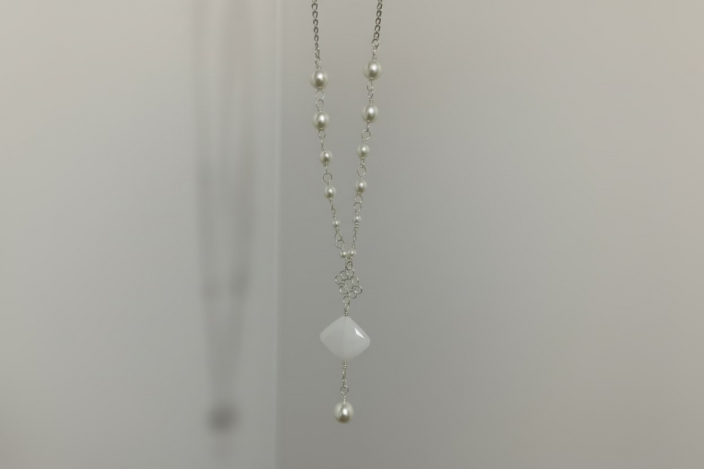 Handcrafted Pearl beads Necklace (15” Adjustable) – Elegant Gift with Meaning