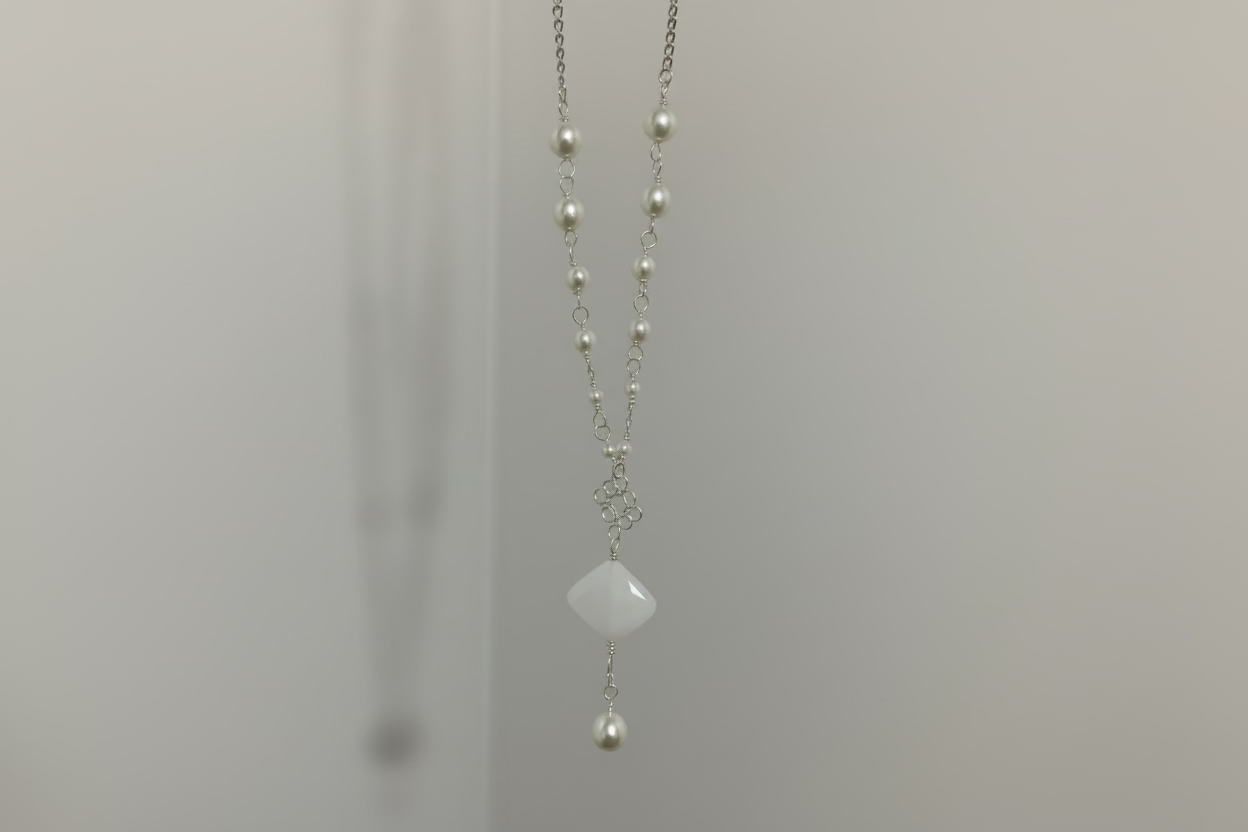 Handcrafted Pearl beads Necklace (15” Adjustable) – Elegant Gift with Meaning