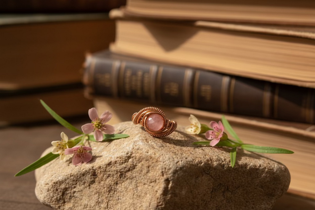 Rosefire ring shown ion a luxury style