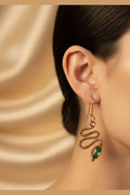 Copper Wrapped Resin Gem in snake shape Earrings