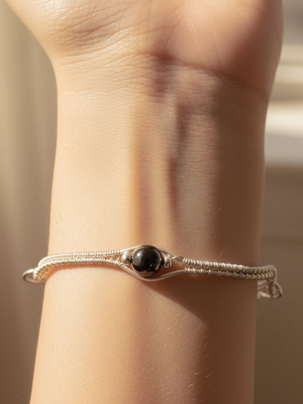 Hematite Energy Bracelet – Handmade Silver Crystal Bracelet
